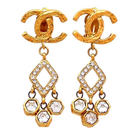 chanel logo earring|genuine Chanel earrings.